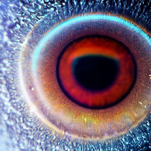 Prompt: Liminal space in outer space, eye macro