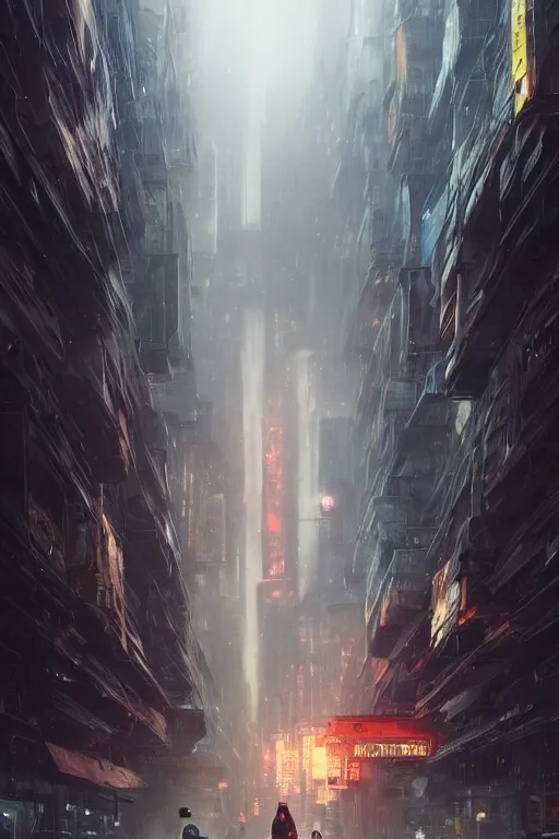 Image similar to a portrait of a small animal in the middle foreground walking in the street of a sci-fi city by Greg Rutkowski, Sung Choi, Mitchell Mohrhauser, Maciej Kuciara, Johnson Ting, Maxim Verehin, Peter Konig, final fantasy , mythical, 8k photorealistic, cinematic lighting, HD, high details, atmospheric,