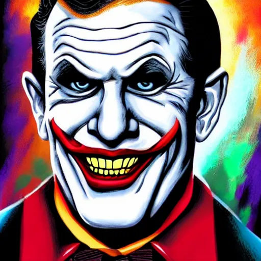 Image similar to portrait of Benjamin Netanyahu as the Joker by Jim Lee