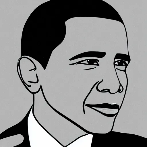 Image similar to Minimalist line art of Barack Obama