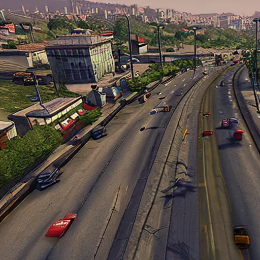 Image similar to istanbul like a gta 5, gta v, hyper realistic, grand theft auto,