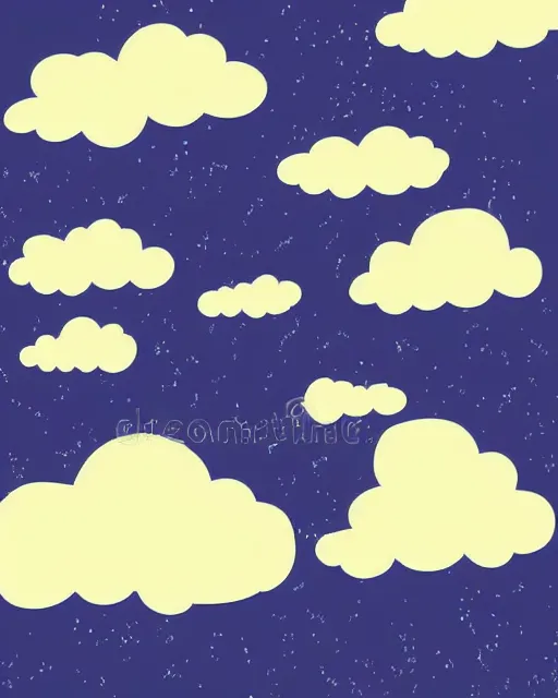 Prompt: cloudy sky vector illustration in anime style