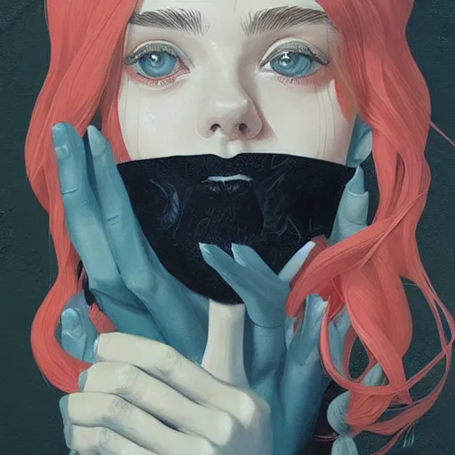 Image similar to elle fanning, lilly collins, scarlett johansson picture by sachin teng, asymmetrical, dark vibes, realistic painting, organic painting, matte painting, geometric shapes, hard edges, graffiti, street art : 2 by sachin teng : 4