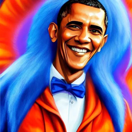 an oil painting of barack obama wearing a sonic | Stable Diffusion