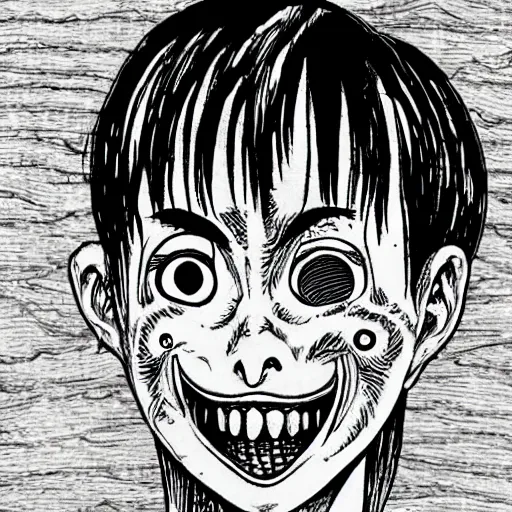 Prompt: junji ito manga character