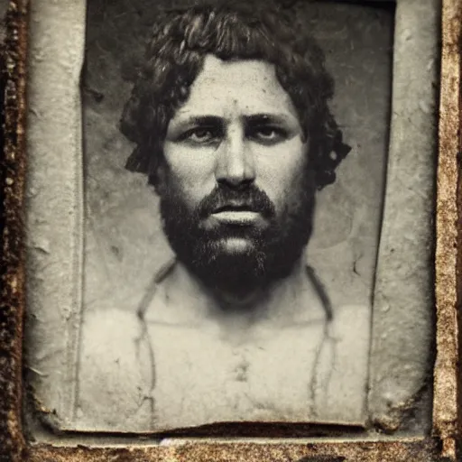 Prompt: Ancient Rome, Roman farmer, 200 AD photography, tintype photography, 216 AD, rural Roman empire