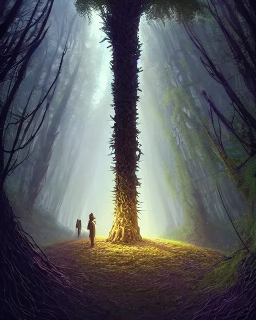 Image similar to highly detailed surreal vfx portrait of a cursed object in a shadowy forest by a willow tree, stephen bliss, unreal engine, greg rutkowski, loish, rhads, beeple, makoto shinkai and lois van baarle, ilya kuvshinov, rossdraws, tom bagshaw, alphonse mucha, global illumination, detailed and intricate environment