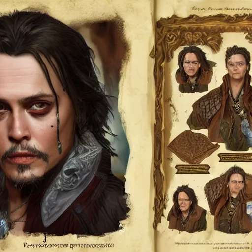 Prompt: johnny deep as d & d character, photorealistic, cinematic, intricate, 4 k, hyper detailed