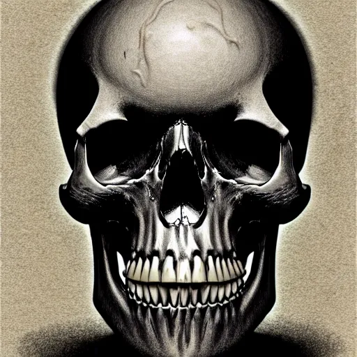 Image similar to graphic illustration, creative design, a skull, biopunk, francis bacon, highly detailed, hunter s thompson, concept art