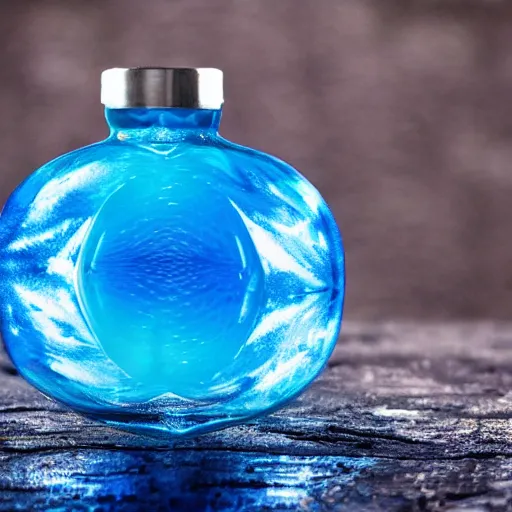 Image similar to blue fire in a bottle