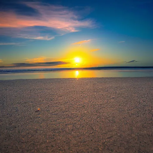 Image similar to earth chilling on the beach, sunset