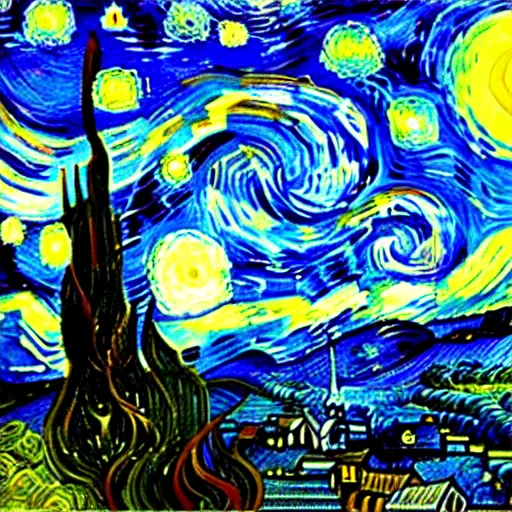 Prompt: the end of the world, painted by vincent van gogh