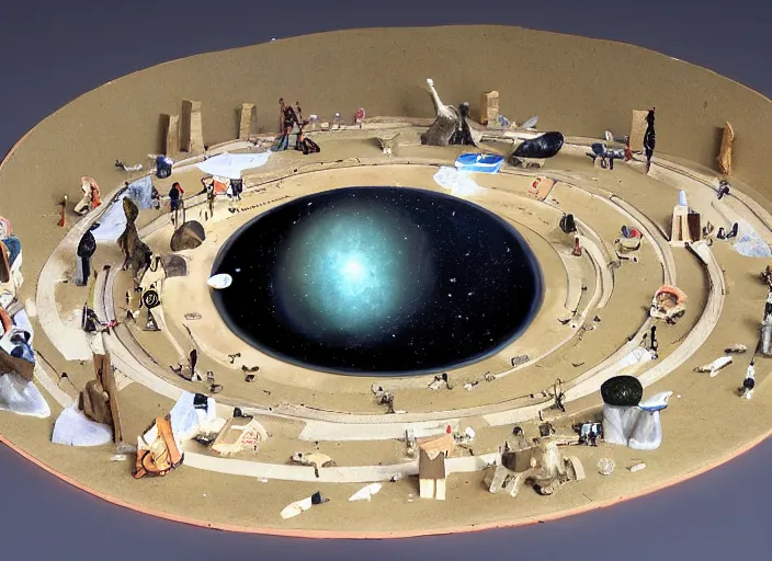 Prompt: diorama model of the shape of the universe