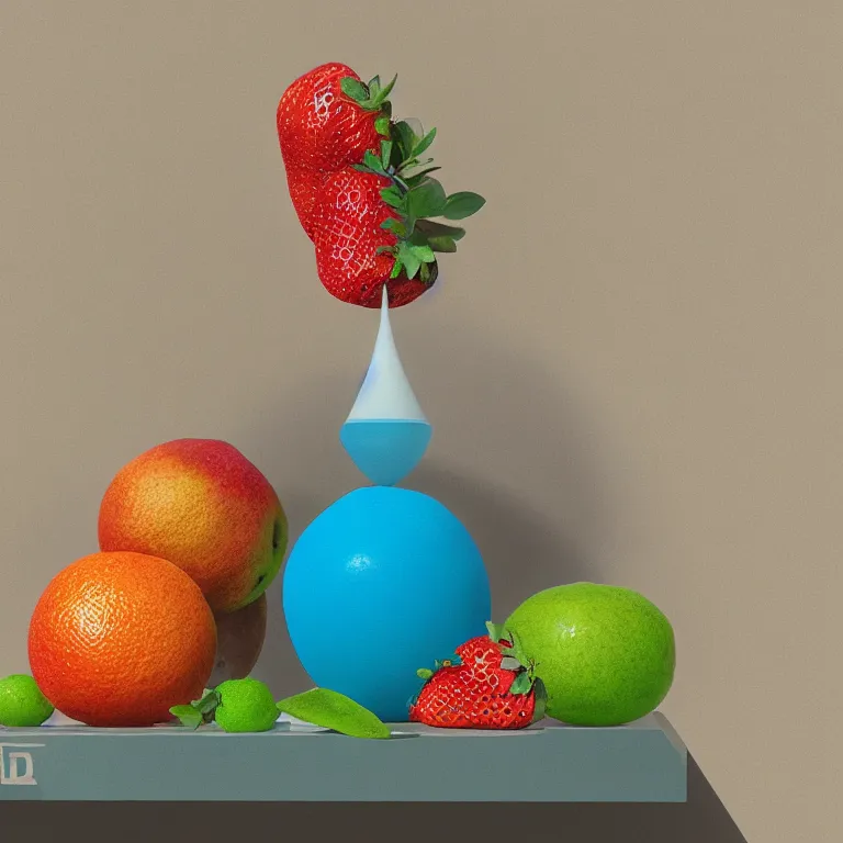 Image similar to still life fruit by beeple