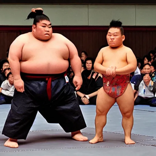 Prompt: terminator sumo wrestler