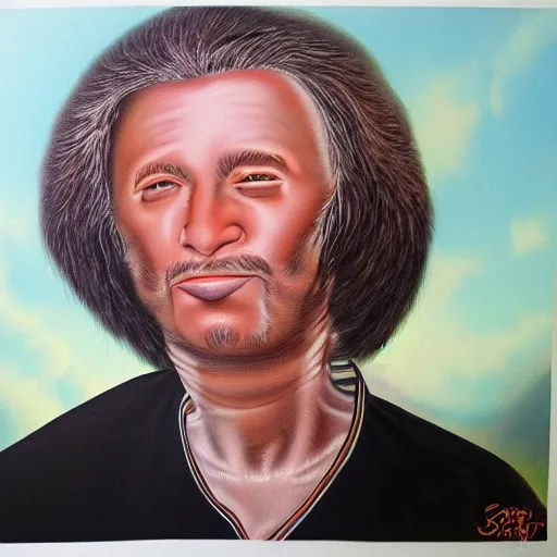 Prompt: a 1 9 8 1 airbrush painting, the face of a person named keith smeltwort