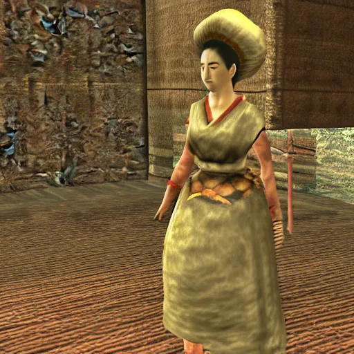 Image similar to Setsuko Hara NPC in Morrowind, gameplay screenshot