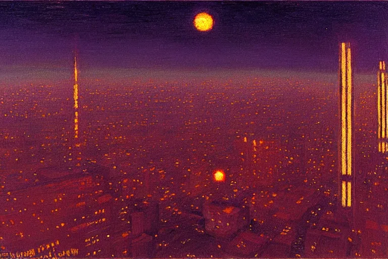 Image similar to a scifi illustration, Night City on Coruscant by daniel garber
