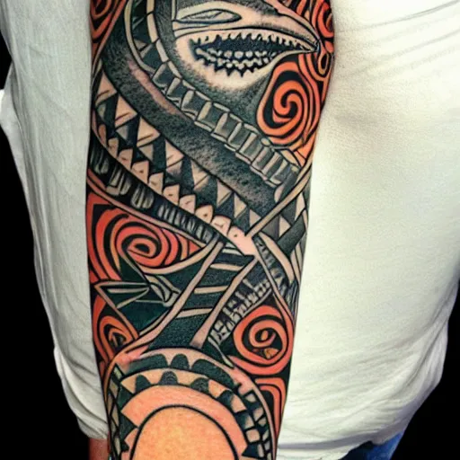 Cool shark tattoo on a forearm - Tattoogrid.net