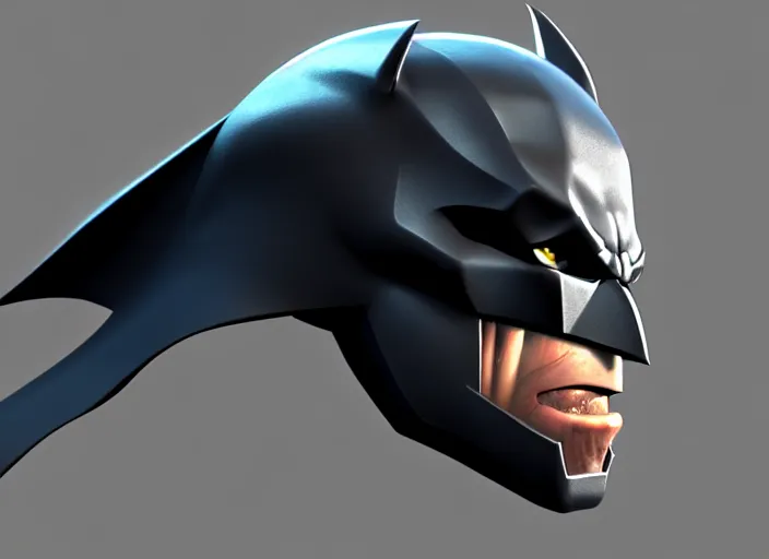 Image similar to batman head, stylized stl, 3 d render, activision blizzard style, hearthstone style, darksiders art style, greg rutkowski style