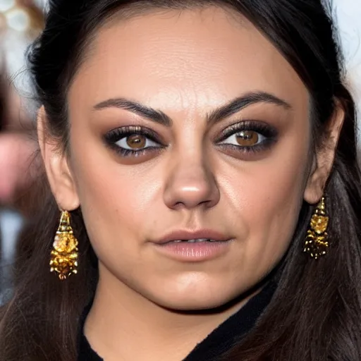 Image similar to Mila Kunis wearing Gucci, XF IQ4, f/1.4, ISO 200, 1/160s, 8K, RAW, unedited, symmetrical balance, in-frame, sharpened