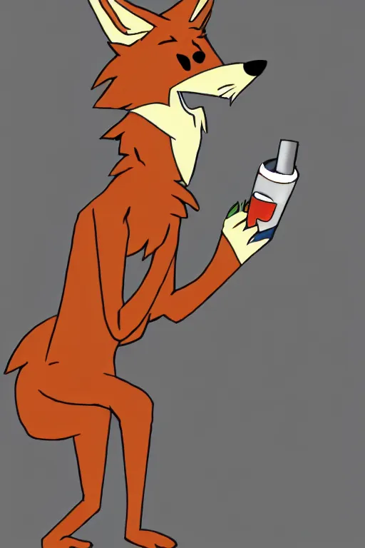 Image similar to an anthropomorphic male coyote fursona smoking a joint, furry art, deviantart