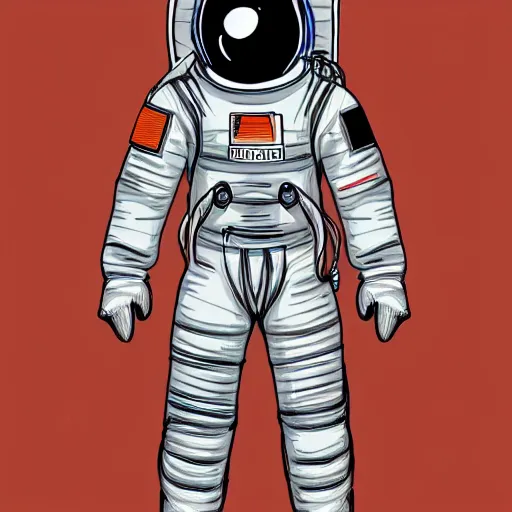 Image similar to An orange scifi spacesuit, digital art