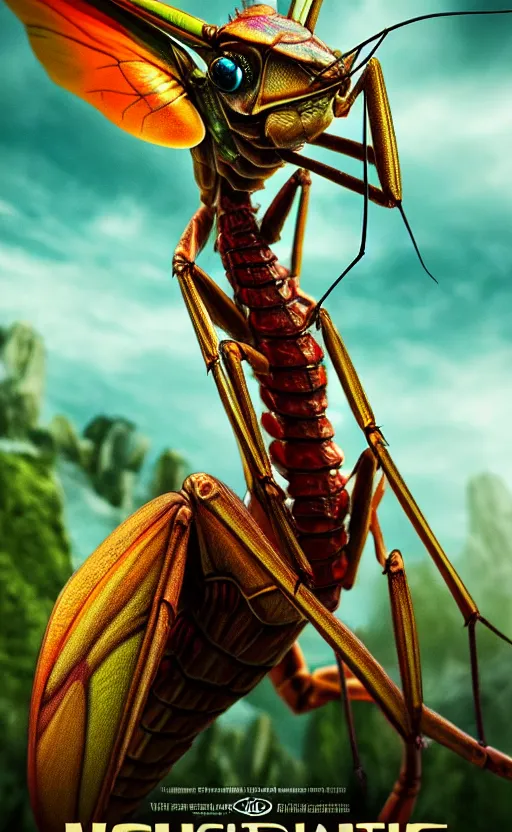 Image similar to exquisite imaginative creature poster art, like a bug, like a mantis, movie art, by lucusfilm, weta studio, 8 k, denoised