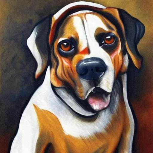 Prompt: a beautiful painting, dog, by vladimir mayakovsky