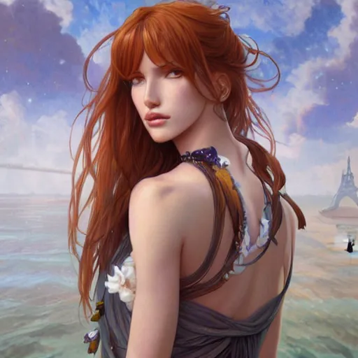 Image similar to ultra realistic illustration, bella thorne as anime, intricate, elegant, highly detailed, digital painting, artstation, concept art, smooth, sharp focus, illustration, art by artgerm and greg rutkowski and alphonse mucha