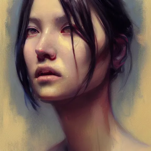 Prompt: girl, expressive oil painting, by yoshitaka amano, by greg rutkowski, by jeremy lipking, by artgerm,, h e giger, digital art, octane render
