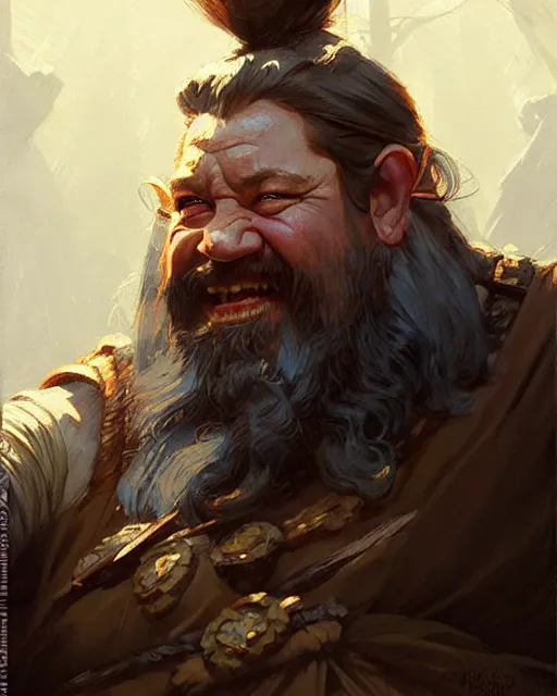 Prompt: a dwarf chieftes | | realistic shaded, fine details, realistic shaded lighting poster by greg rutkowski, magali villeneuve, artgerm, jeremy lipkin and michael garmash and rob rey