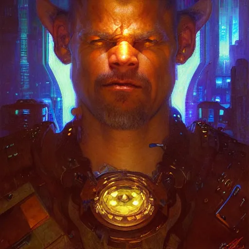 Prompt: portrait of a cubehead. shadowrun furaffiniy cyberpunk fantasy highly detailed painting by gaston bussiere craig mullins jc leyendecker gustav klimt artgerm greg rutkowski john berkey, bergey, craig mullins, ruan jia, raymond swanland, jeremy mann, tom lovell, alex malveda