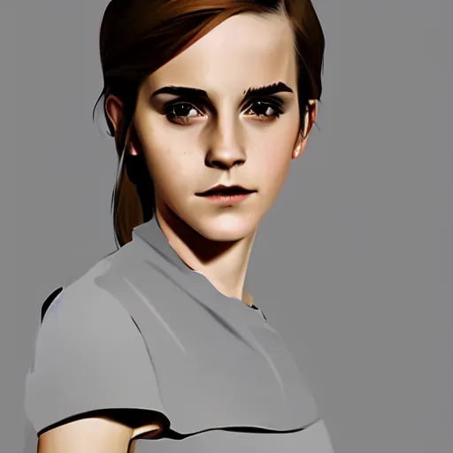 Image similar to emma watson, concept art, animation, elegant, 2d, digital painting, smooth, sharp focus, artstation, art by Ilya Kuvshinov