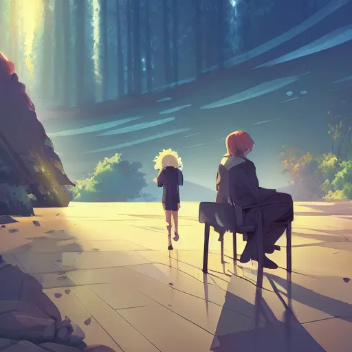 Image similar to james sawyer ford from lost, island background, ambient lighting, 4k, anime key visual, lois van baarle, ilya kuvshinov, rossdraws, artstation