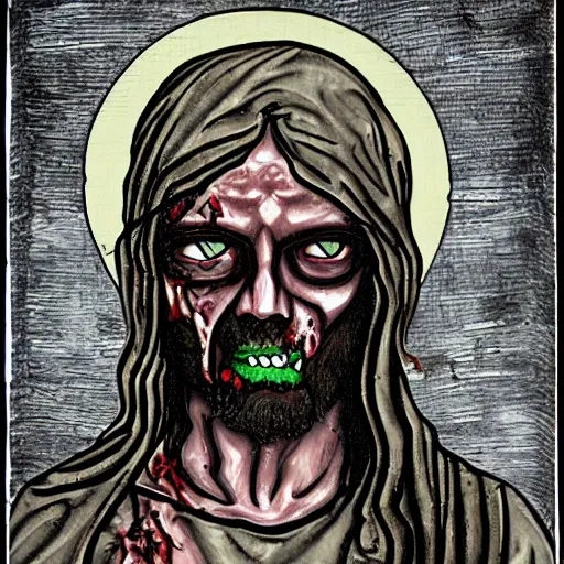 Prompt: zombie jesus,