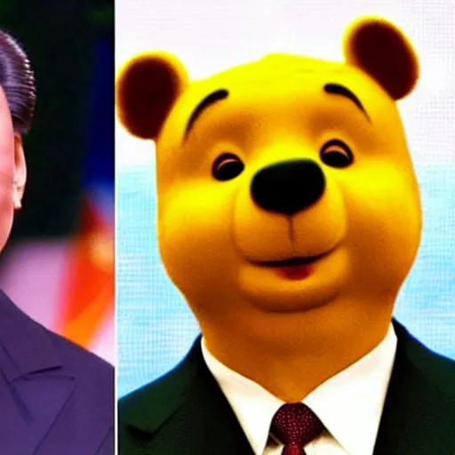 Prompt: The face of Xi Jinping looks like the face of Winnie the Pooh