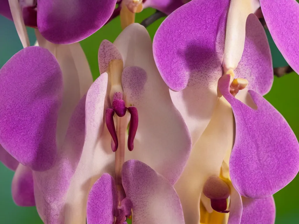 Prompt: close - up macro shot of a beautiful insect moth. orchid mantis standing. complementary color scheme. subsurface scattering, translucency, backlit, diffused, smooth. studio photography high quality highly detailed award winning photograph by national geographic, by slim aarons. ( sculpture by antonio canova )