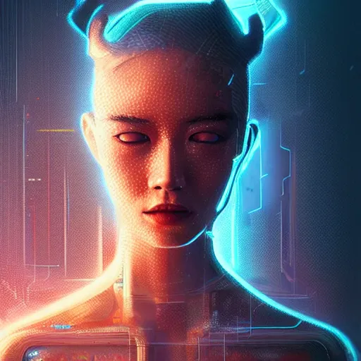 Image similar to hyperrealistic portrait of a woman monster astronaut, full body portrait, well lit, intricate abstract. cyberpunk, intricate artwork, by Tooth Wu, wlop, beeple. octane render,in the style of Jin Kagetsu, James Jean and wlop, highly detailed, sharp focus, intricate concept art, digital painting, ambient lighting, 4k, artstation