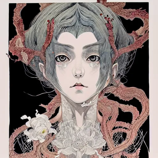 Image similar to prompt: Portrait painted in Superflat style drawn by Vania Zouravliov and Takato Yamamoto, inspired by Fables, intricate acrylic gouache painting, high detail, sharp high detail, manga and anime 2000