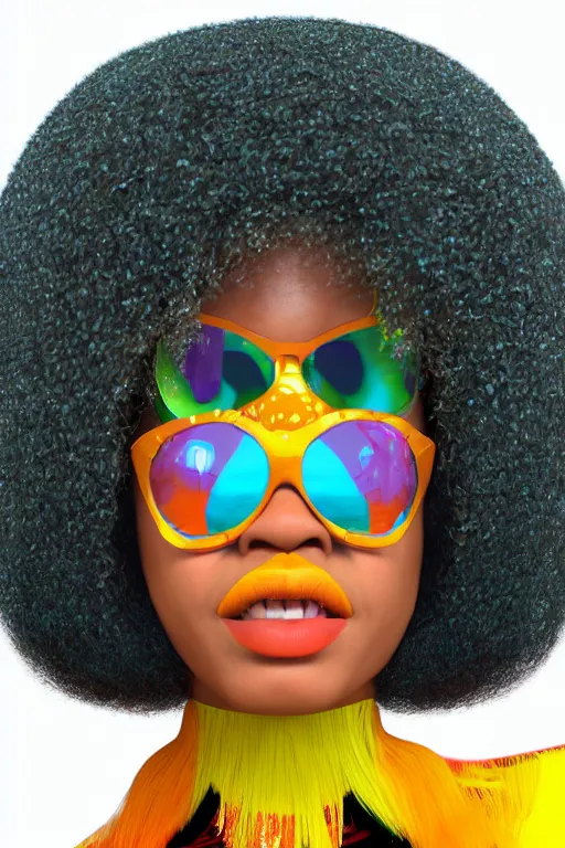 Image similar to a centered render of a groovy super cool afro disco girl from the seventies, by dreamworks, by pixar, by viktoria gavrilenko, by leticia gillett, perfect face, artstation, 3 d, 8 k