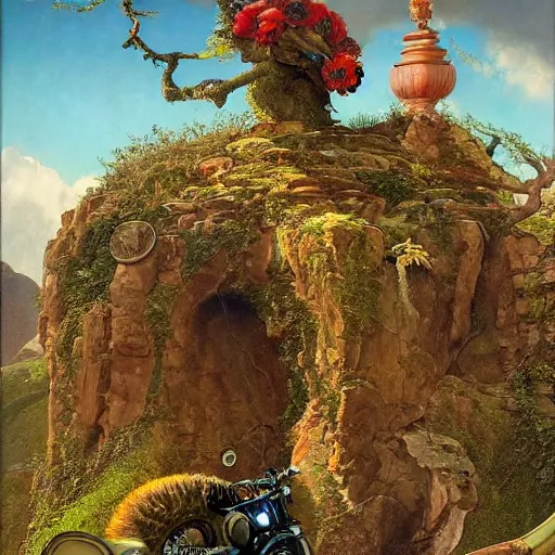 Prompt: paint surrealist 🏍, ferdinand knab, high definition and detailed 4 k