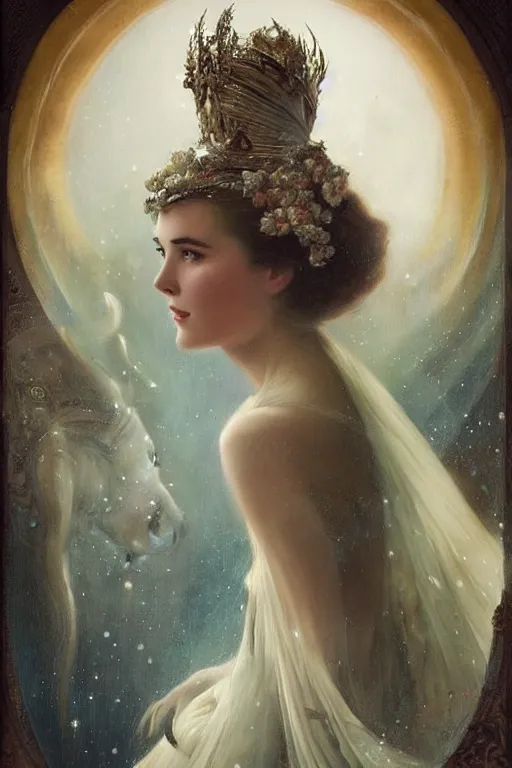 Image similar to a young and extremely beautiful grace kelly infected by night by tom bagshaw in the style of a modern gaston bussiere, art nouveau, art deco, surrealism. extremely lush detail. melancholic scene infected by night. perfect composition and lighting. sharp focus. profoundly surreal. high - contrast lush surrealistic photorealism. screaming, rage, madness.