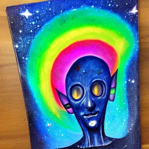 Image similar to rainbow cosmic alien