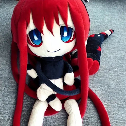 Prompt: cute fumo plush of a snake girl, lizard anime girl