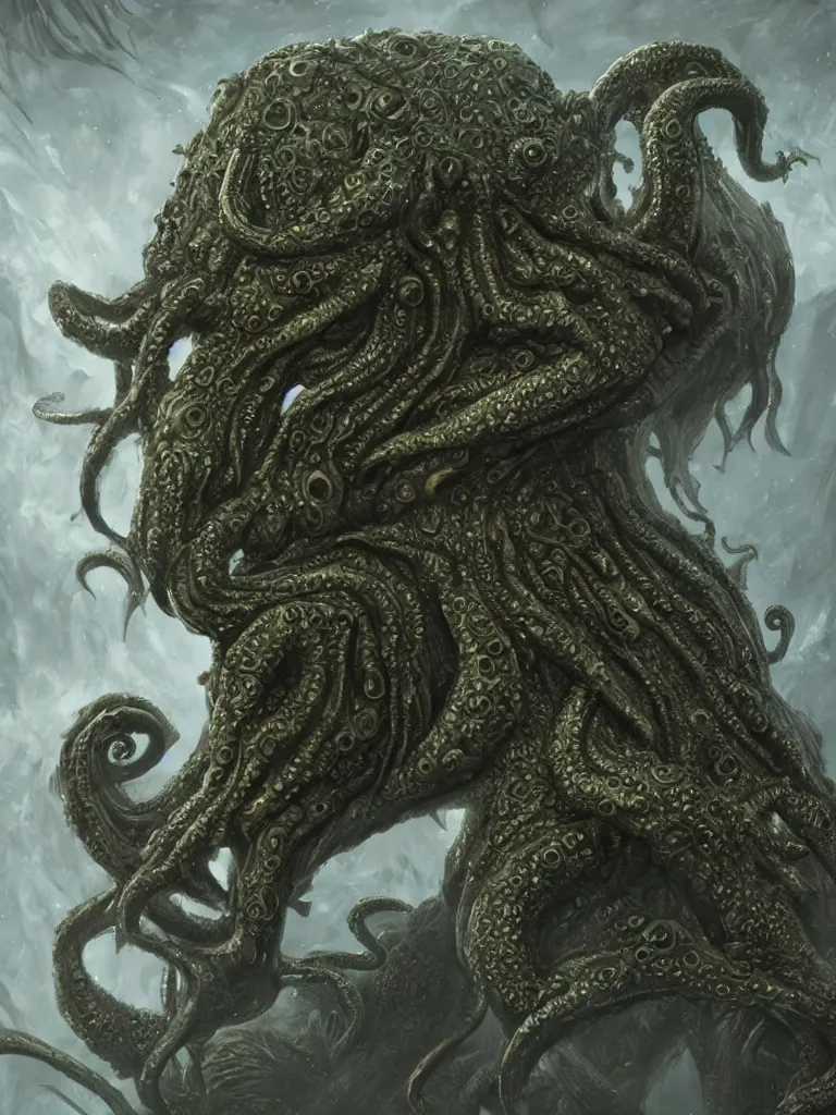 Image similar to Cthulhu monster, epic, detailed, 4k, realistic, trending on artstation