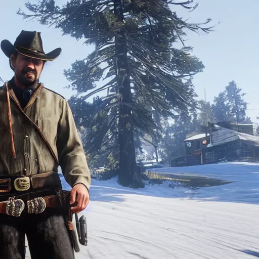 Image similar to Andrew Tate in red dead redemption 2