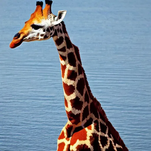 Image similar to giraffe duck hybrid, bold natural colors, national geographic photography, masterpiece, full shot