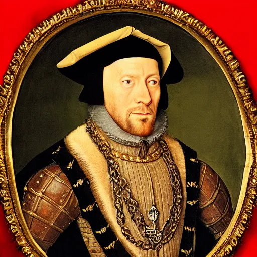 Image similar to a highly detailed portrait of dwane the rock johnson, wearing elegant tudor clothes, inside a room with thick red tapestries, oil painting by hans holbein and alessandro allori and richard burbage