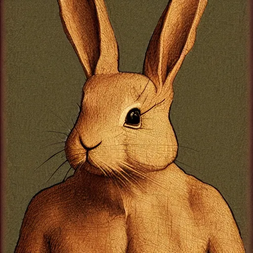 Prompt: rabbit leonardo da vinci study